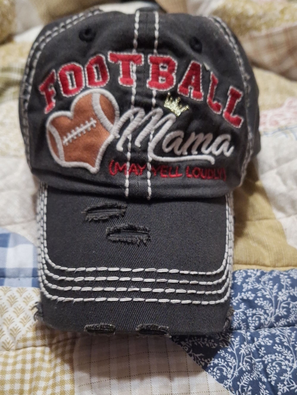 KBETHOS MAMA  Black Kids Cap with Red & Brown Accents